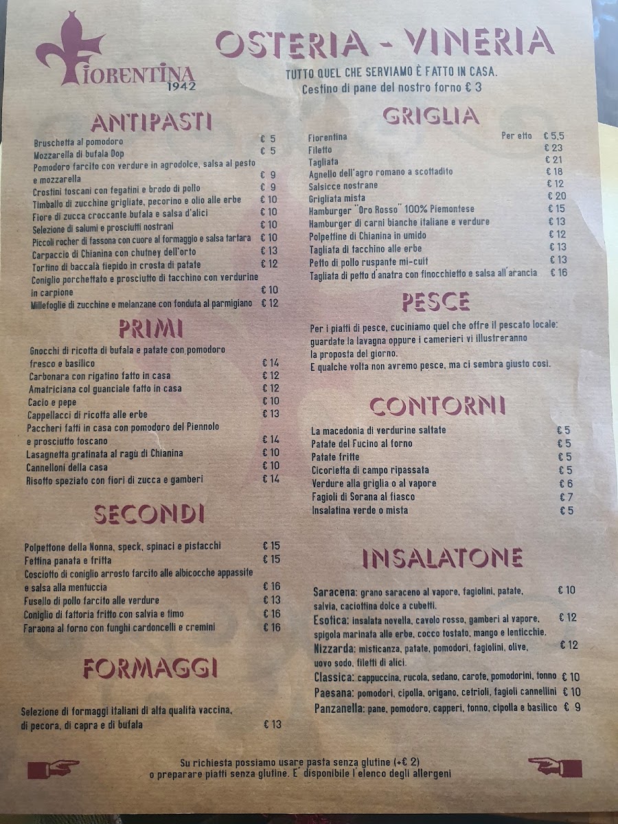 Menu La Fiorentina-3